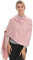 Schal Poncho Winter Für Damen - Frauen Warm Lang Schultertuch aus Kaschmir Herbst, Kuschelig Moda Nahtlose XXL Gross Halstuch Nackenwärmer, Einfarbig Rose