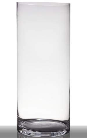 innaGLAS Vase à Poser au Sol, Cylindre Rond Transparent, 60cm, Ø 25cm | en Verre Sansa - Vase Cylindrique Transparent