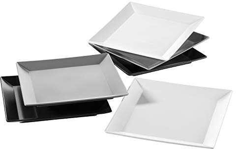 Mäser 931458 Manhattan City Teller-Set, schwarz/grau/weiß, 6-teilig (1 Set)