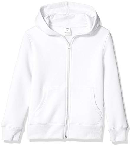 Amazon Essentials Felpe con Cappuccio Foderate in Pile con Cerniera Bambini e ragazzi, Bianco, 10 anni