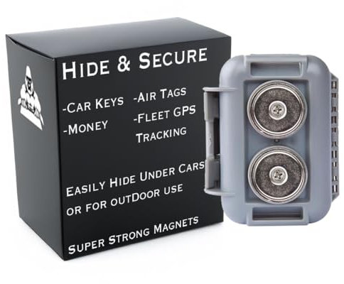 Gorilla Box Magnetic Key Holder for Under Car, Secure Spare Key Hider with 2 Strong Magnets