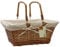 JVL 49-24-306A Split Shopping/Hamper Storage Basket with Cream Lining, Buff Willow, One Size