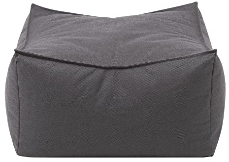 blomus Outdoor Hocker Stay | Sitzsack Wasserabweisend | Farbe Coal | 60L x 60B x 40H cm | Sitzpouf Schnelltrocknend | wetterfestes Textil