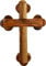Heiliges Land Olivenholz östlich orthodoxe griechische Bottony Wandkreuz aus Israel, handgeschnitztes Olivenholz aus Jerusalem, 17,8 cm