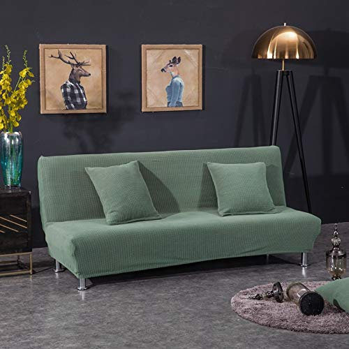 OKJK Armlose Sofabezug, Jacquard Stretch Schlafsofa Bettdecke, Klappbar Ohne Armlehnen Sofa überwurf, Couchüberwurf Protector Futon Bankbezüge Für Zuhause (AB03,L 190-225cm)