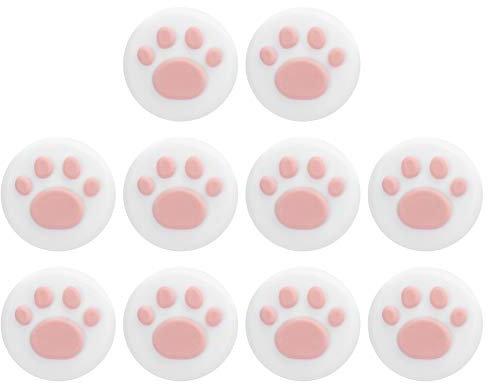 Queen.Y 10PCS Tapa de Joystick con Diseño de la Patita de Gato, Silicona Tapas de Agarre para el Pulgar Compatible con PS4/XBOX ONE/XBOX