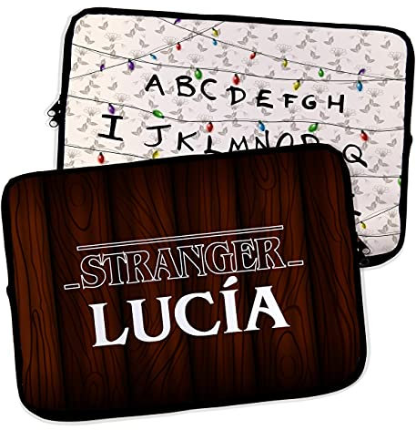 Custodia per Laptop e Tablet. Personalizzato con Nome. MacBook/Acer/Dell/Samsung/HP. Borsa Tablet. Neoprene. Borsa Porta PC. Diverse Misure. Stranger Luces