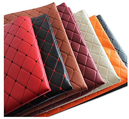 XCYYBB Kunstleder Lederkonzept Kunstleder Polsterstoff Gesteppt Kaschiert Meterware Möbelstoff Dekostoff Polsterstoff Gekörnt Lederimitat texturiert Polster Kunstleder Lederstoff -Rot 1.5x2m