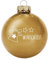 Deitert Weihnachtskugel mit Wunschtext Gravur, Ø 8cm, personalisierte Christbaumkugel aus Glas (glänzend), Individueller Weihnachtsbaumschmuck Namen oder Spruch, Glocke-Motiv, Gold
