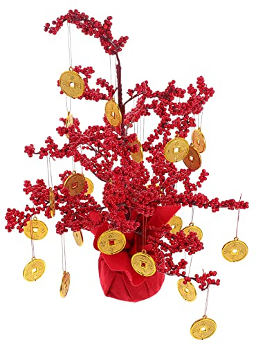 Vosarea 1 Satz Cash-Cow-Ornament Glücksmünzen-dekor Wohnkultur Feng-Shui-Bonsai-Dekoration Glücksgeldbaumbonsai Bonsai-geldbaum Feng-Shui-Bonsai-Baum Statue Armaturenbrett Kristall Stoff