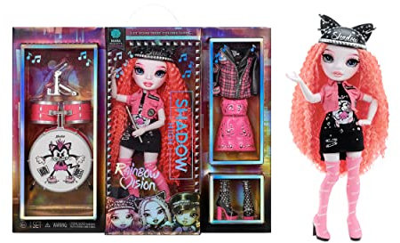 Shadow High Rainbow Vision Neon Shadow - Mara PINKETT - Poupée Mannequin néon Rose avec des Tenues à Assortir & Accessoires de Rock - 6 Ans +