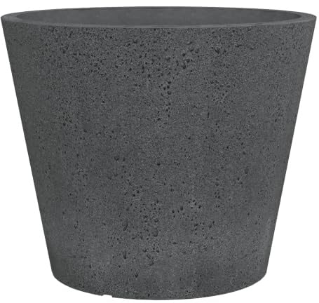 Scheurich C-Cone 30, Pflanzgefäß/Blumentopf/Pflanzkübel, rund, Farbe: Stony Black, hergestellt mit recyceltem Kunststoff, 10 Jahre Garantie, für den Außenbereich