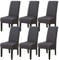 Jaotto Stuhlhussen 6er Set Stretch, XL Stuhlhussen Abwaschbar Waschbarer Elastische, Stretch Stuhlschoner Große Stuhlbezüge für Stuhl Esszimmer Büro Esszimmer Hotel Bankett(Dunkelgrau,Set of 6)