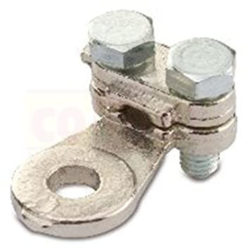 ECI ELETTROFORNITURE BM CAPOCORDA IN OTTONE NICHELATO A MORSETTO 2BULLONI SEZIONE 25MMQ FORO DIAMETRO 8MM XVITE M5