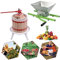 LZQ Moulin à fruits, à vin, presse-fruits, presse-fruits et moulin à raisins, avec manivelle (12 l + moulin à fruits de 7 l)
