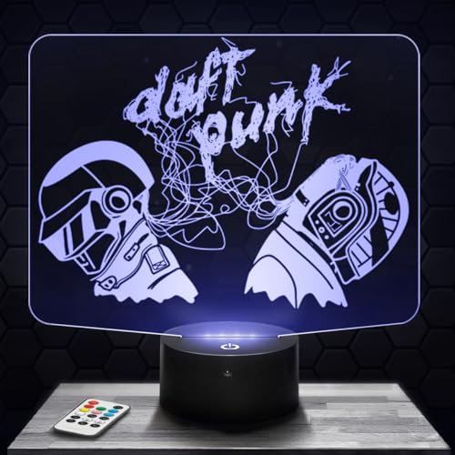 Lampephoto.fr - Duo Sänger D. Punk 3D Lampe, Touch Nachtlicht, Musik Geschenk, 3D Led Illusion Geschenkidee Weihnachten Geburtstag Junge und Mädchen, Dekoration Kinder und Erwachsenenzimmer TOP