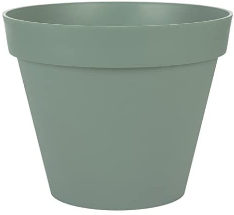 EDA - Pot de Fleur Rond Toscane Ø 40 cm - Volume 23 L - Ø 39,5 x H.31 cm - Vert Laurier