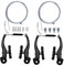 Hmseng 2 Paar Fahrradbremsen, universelles komplettes V-Fahrrad-Bremsen-Set, Rennrad-Bremszüge mit Vorderrad-Hinterrädern und Fahrradbremshebeln, schwarz1