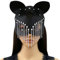 JIAHG Masque vénitien sexy pour femme - Demi-masque en cuir synthétique noir pour Halloween - Masque Catwoman pour carnaval, fête, Noël