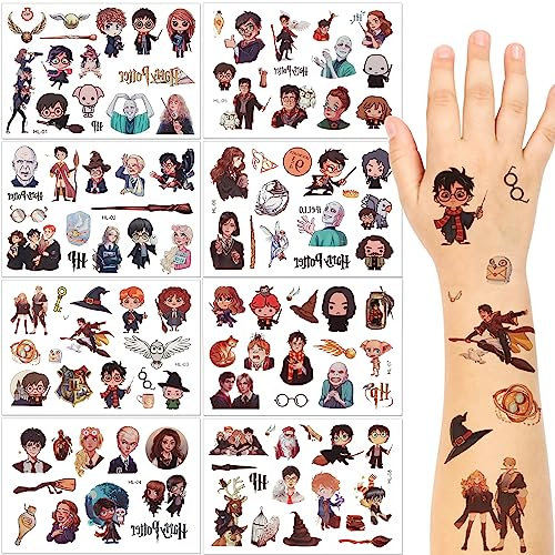 Tattoo für kinder, 8 Blätter Temporäre Tattoo Aufkleber Set für Mädchen Jungen Kindertattoos Wasserdicht für Geburtstagsgeschenke Kindergeburtstag Mitgebsel Festival Party Deko