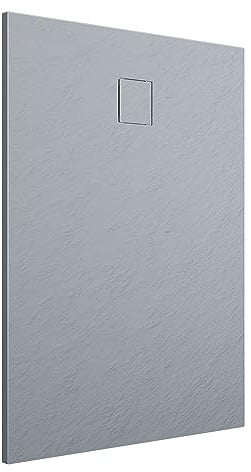 Piatto Doccia 70x120 cm Grigio Effetto Pietra Rettangolare in SMC Riducibile Samos