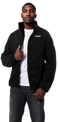 Arctic Seven Herren Fleecejacke (S-3XL) - Leicht, Flauschig, Atmungsaktiv, Hoher Kragen, Übergangsjacke Warme Jacke Männer - AS-335 Schwarz Small