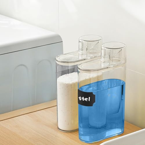 HAISIGE Distributeur Lessive Liquide, Distributeur De Lessive, 1.2L, 2 Pièces, Distributeur Lessive, Peut êTre Utilisé Pour Le Le Stockage De DéTergent Liquide, Le Stockage De DéTergent à Lessive
