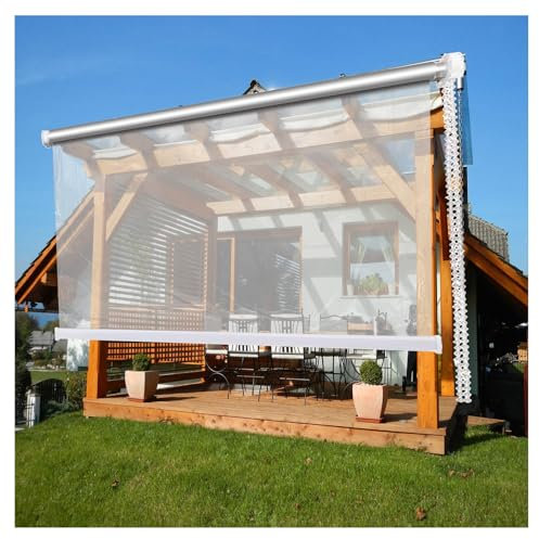 Klare PVC-Rollos, Kunststoff-Rollos mit Beschlag, wasserfeste Mehrzweck-Vinyl-Jalousien for den Außenbereich, winddichte Trennschirme, for Balkon, Veranda, anpassbar ( Size : W80xH120cm/W31.4xH47.2in