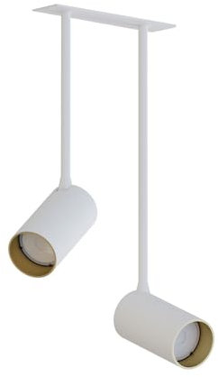 Licht-Erlebnisse Deckenstrahler 2-flammig GU10 B: 17 cm H: 34-39 cm klein Unterputz Weiß Gold Modern verstellbar Einbau Spot Deckenleuchte Wohnzimmer Küche Flur