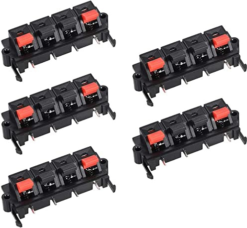 XYWHPGV Morsettiera per altoparlante a molla a 4 vie Connettore a sgancio a pressione Terminali per cavo audio Blocco striscia WP4-19 5 pezzi(98e2e 1d780 681a3 a139f 6e8bd 748d1