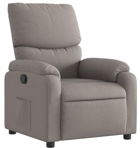 vidaXL Fauteuil Inclinable, Chaise de Relaxation avec Repose-Pieds, Siège avec Dossier et Accoudoirs Salle de Séjour, Moderne, Taupe Tissu