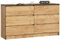 AKORD Kommode K140 138 cm | 6 Schubladen | für das Wohnzimmer | für das Schlafzimmer | für das Arbeitszimmer | Büro | B138 x H77 x T40 cm | Gewicht 50,30 kg | Handwerk Eiche