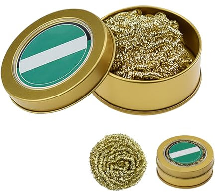 Lötspitzenreiniger Lötkolben Spitzenreiniger Messing-Spitzenreiniger-Kit,Weich Gewickelte Messing-Spitzenreiniger-Kit Reinigungsdraht Scrubber Reiniger lötkolben reiniger und Halter (1 Stück)