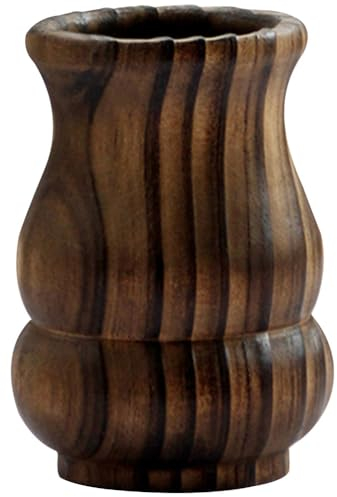 PRETYZOOM Wooden Vase Tulips Artificial Flowers Flower Vase Wooden Floral Decorative Decorative Plant Pot Rustic Wood Holder Decorations Household