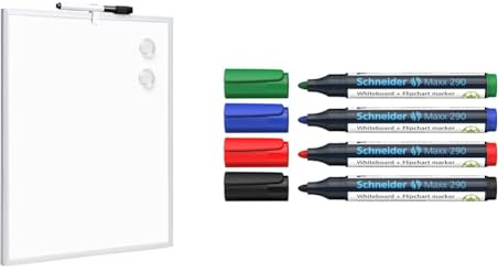 Amazon Basics Magnetisches Whiteboard & Schneider Maxx 290 Marker (für Whiteboards und Flipcharts
