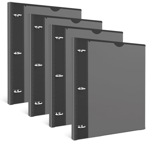 INFUN Erweiterbares Ringbuch, 3 Ringe, flexibler, runder Ordner mit individuell gestaltbarer Vorderseite und transparenter Katalogtasche, 1,9-cm-Ringe, für bis zu 160 Blatt Papier in der Größe 21,6 x