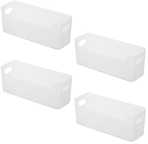 FYting Aufbewahrungskorb,4 Stück Badezimmer Organizer, Schubladen Organizer,Schminktisch Organizer,U-Port-Organizer Box für Schreibwaren, Socken,Unterwäsche,Datenkabel(Transparent,25,5x 8,5x8cm)
