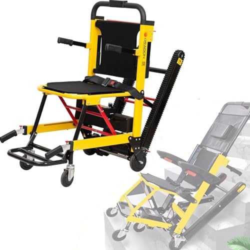 DPQYJPP Elektrischer Treppenrollstuhl, zusammenklappbarer tragbarer Stuhl, Treppenlift, Treppenmobilitätshilfe, medizinische Ausrüstung, Tragfähigkeit: 370 Pfund