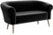 MEBLINI Mini Sofa 2-Sitzer für Wohnzimmer - Mini Lounge für Zwei Personen - Küchensofa - Sofa Klein - Emilia - 2 - Schwarz Samt