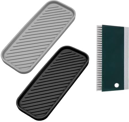 TYGFRT 2 Kitchen Finishing Racks, 1 Mop Board, Sponge Holder Sink, Dishwashing Storage Box, Sink Drip Tray, Multi-Function Sink Rack, Silicone Drying Pad