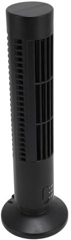 GOWENIC Ventilador de Torre de Escritorio, Ventilador sin Aspas con 2 Velocidades, Refrigeración Silenciosa, Ventilador de Pie Portátil para el Hogar, Oficina (BLACK)