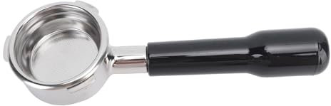 Portafiltro sin Fondo de 58mm para Barsetto, Portafiltro de café Desmontable con Cesta de Filtro Adjunta (BLACK)