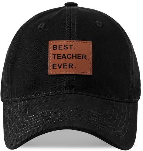 MEINICY Baseballkappe für Lehrer für Damen und Herren, Geschenk zum Jahresende aus Baumwolle, verstellbar, Schwarz