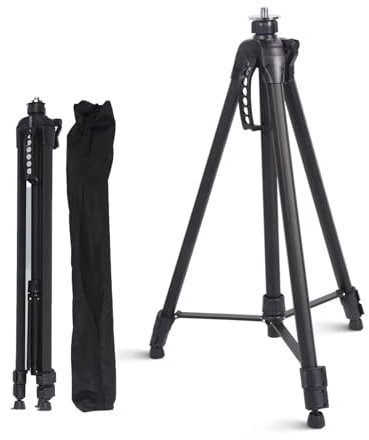 Tripode para Nivel Laser, Trípode para Nivel Laser, Tripode Nivel Lase, Equipado con Rosca Exterior de 5/8 y Adaptador de 1/4, Apto para la Mayoría de Tipos de Niveles de Burbuja, Altura: 58cm-160cm