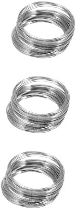 HOODANCOS 3rolls Steel Wire Bracelet Kit Diy Jewelry Making Charms Silver Bangle Ring Wire