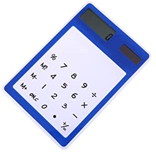 SEWACC Calculatrice à Écran Tactile Calculatrices Petites Calculatrice Solaire Support à Lunettes Calculatrice De Bureau Mini Ordinateur Calculatrice pour Enfants Calculateur Solaire Blue