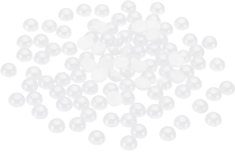PATIKIL 1000Pcs Flatback Pearls Beads for Crafting, 6mm Half Round Resin Beads Flatback Pearls for Nail Charms Handmade Phone Case Embellishment, White