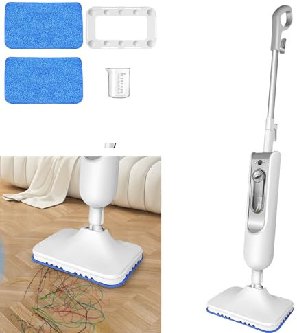 1500W Floor Cleaner Steam Mop for Hard Floors and Carpet, 20s Heat Up, 2 Speed, Steam Mop Cleaner for Hardwood/Tile/Floors, 2 Mop Pads, 400ml Tank, 4.8m Cable