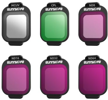 YUULNMOP ND Filter Kit for DJI Flip Drone,MCUV CPL ND8 ND16 ND32 ND64 Multi-Coated Camera Lens Filter Light Reduction Vlog Camera Filter Set (6PCS Set(MCUV+CPL+ND8+ND16+ND32+ND64))