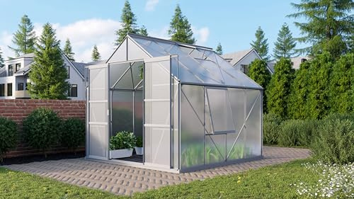 Vitavia Gewächshaus Meridian 2 6700, Aluminium, 6,7 m², 6 mm HKP | Wetterfestes & stabiles Treibhaus | Perfekt für Gemüse & Pflanzen | Robust & langlebig